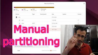 Ubuntu 2404  Manual partitioning during Linux installation [upl. by Tobey981]
