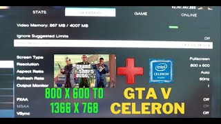 GTA V Test Resolution up to 1366 x 768 Intel Celeron N4020 Ram 8 GB low spec gaming  Test Resolusi [upl. by Gardia938]