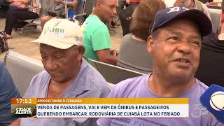 Venda de passagens lota rodoviária de Cuiabá neste feriado [upl. by Aihsetel]