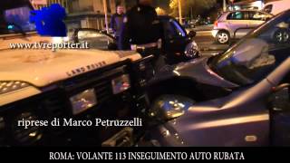 POLIZIA INSEGUE AUTO RUBATA IN FUGA CONTROMANO [upl. by Lehman]