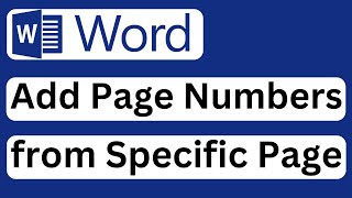 How to Add Page Numbers in Word from a Specific Page  Easy to Follow [upl. by Wit]