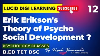 Eriksons Theory of Psycho Social Developmen  BEd TET DSC  Psychology [upl. by Concettina]