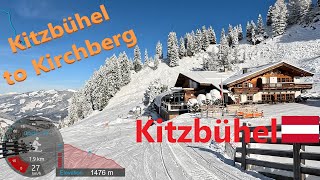 4K Skiing Kitzbühel KitzSki Crossing the Mountain to Kirchberg Fresh Snow Austria GoPro HERO11 [upl. by Elleda53]