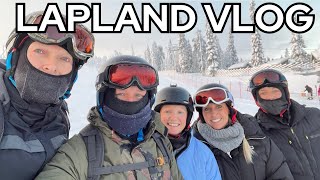 LAPLAND VLOG  Christmas in Finland  Family Skiing Trip in Log Cabin [upl. by Anaek68]