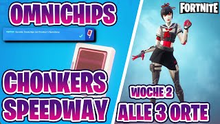 Sammle Omnichips bei Chonkers Speedway  Fortnite  Schließe ALLE Omnischwert Aufträge ab 3 ORTE [upl. by Graf186]