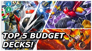 DIGIMON TOP 5 BUDGET DECKS BT12 FORMAT [upl. by Thayer]