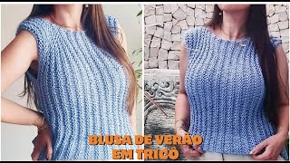 Blusa de VERÃƒO em TricÃ´ðŸ˜Ž SUPER FÃCIL E RÃPIDA [upl. by Corso]