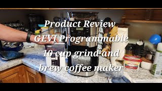 GEVI programmable 10 cup grind and brew coffee maker geviwebsite gevicoffee geviespresso [upl. by Thomasina]