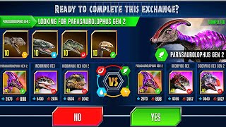 LOOKING FOR PARASAUROLOPHUS GEN 2 VS SCORPIOS REX VS SCORPIOS REX GEN 2  JURASSIC WORLD THE GAME [upl. by Labotsirhc]