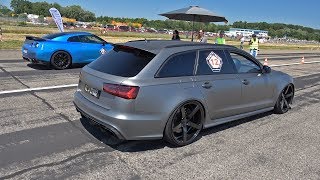 Audi RS6 Avant C7 with Milltek Straight Pipes REVS amp DRAG RACE [upl. by Laehcim]