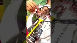 Hybrid Stringing system4 knot systemmain nanogy 95 yonexcross string bg 66 Ultrimax string26lbs [upl. by Ferrell588]