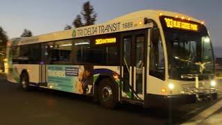 Tri Delta Transit Bus Route 383 Eastbound To Blue Goose Park Passing By My Hometown In Downtown [upl. by Yrdua]