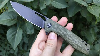 Складаний ніж folding knives Shooziz xun120 2024 black blade green micarta [upl. by Eniarrol]