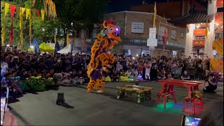 Sydney Cabramatta moon festival 2023 THQ lion dance bench routine with sparker liondance [upl. by Ical261]