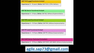 shorts  SAP Functional Module Jobs  Senior amp Lead Roles Hiring NOW [upl. by Aehtorod]