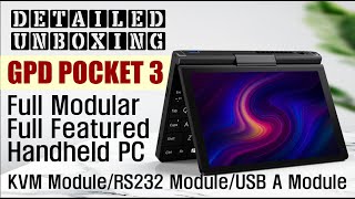 UNBOXING UMPC GPD POCKET 3 Intel i7 16GB 8 Inch Fully Modular Handheld PC Notebook Complete Set [upl. by Amihc]