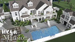 MEGA MANSION BLOXBURG SPEEDBUILD WITH GUEST HOUSE AND POOL [upl. by Leeda]