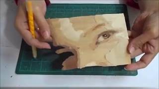 How to Marquetry a Portrait  Le Tableau Marqueterie  intarsio legno [upl. by Naenaj]