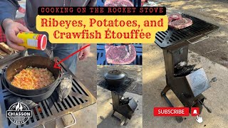 Cooking on a Chiasson Smoke Rocket Stove chiassonsmoke welding diyprojects [upl. by Dong]