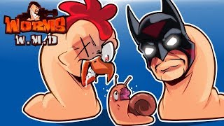 WORMS WMD  BATMAN TEAM ASSEMBLE 1v1v1v1v1 [upl. by Rosario]