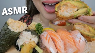 SUSHI ASMR  SUSHI CONE Salmon Belly Sashimi with Avocado Volcano amp Crab Sunomono Salad NO Talking [upl. by Assertal513]