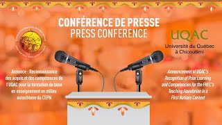 Conférence de presse UQAC [upl. by Esten]