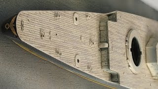 Admiral Graf Spee in 1350 Build Log Part 6 Wood Deck 2 [upl. by Gabriell697]