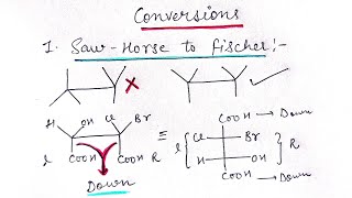 Tricks for Conversions  Saw Horse to Fischer Newman to Fischer projection Wow science [upl. by Conard540]