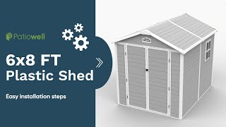 Patiowell Plastic Storage Shed Pro｜ 6 x 8 FT Assembly [upl. by Fabi453]