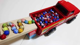 Marble Run ASMR Race ☆ HABA Slope amp Dump Truck Excavator Ambulance Forklift Garbage Truck Tractors [upl. by Eannej]