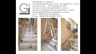 wwwteleskopleitercom Die Treppenleiter die auf jeder Treppe steht [upl. by Naashom]