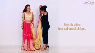 How To Wear A Lehenga Style Saree in Different Style  Lehenga Style Saree Draping [upl. by Ohl]