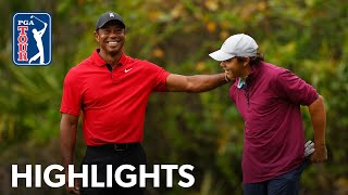 Tiger and Charlie Woods shoot 11under 61  Round 2  PNC Championship  2023 [upl. by Anegal]