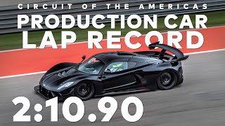 Hennessey Venom F5 Revolution  COTA Production Car Lap Record  21090 [upl. by Aicilehp]