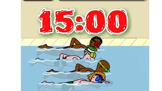 15 Minutes Timer Countdown  Swimming Race [upl. by Gnuj]