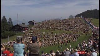 Swiss set world record for largest alphorn ensemble Switzerland 1Sep2024 [upl. by Kristian]