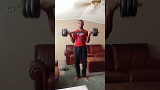 Standing barbell curl 10 reps [upl. by Enilekcaj]