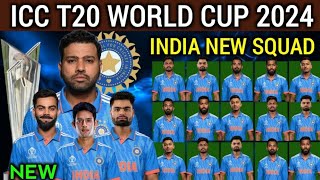 ICC T20 World Cup 2024  India Team Squad  World Cup 2024 India team full squad  India Squad 2024 [upl. by Nanaek]