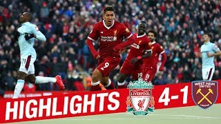 HIGHLIGHTS Liverpool 41 West Ham  Reds reach 100 goals for the season [upl. by Irroc]