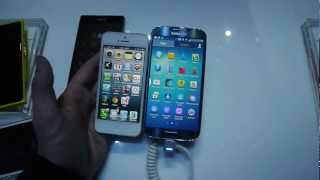 Samsung Galaxy S4 vs Apple iPhone 5 Comparison [upl. by Yziar]