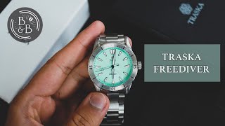 Traska Freediver Review  Excellent Value Dive Watch Under 400  Beans amp Bezels [upl. by Suirauqram]