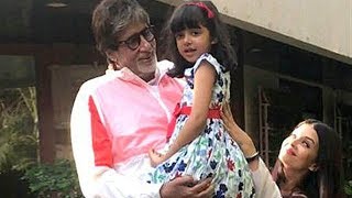 Aaradhya Bachchan Waves At Grandfather Amitabh Bachchan’s Fans  SpotboyE [upl. by Yrogreg]