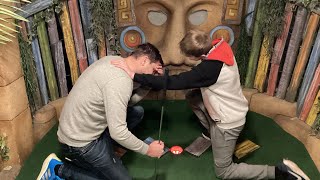 Dad vs son mini golf match  lost island adventure golf Margate [upl. by Nogem]