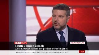 Dr Alan Mendoza discusses Streatham terror attack on BBC News with Annita McVeigh [upl. by Ahsinwad167]