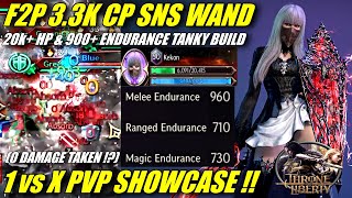 F2P SNS WAND 33K CP 20K HP amp 900 ENDURANCE TANKY BUILD  1 vs X Open World PVP Showcase amp Guide [upl. by Aivek]