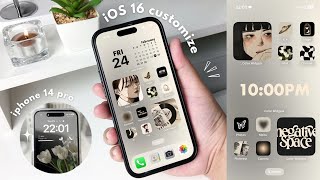 iOS16 aesthetic customization 🖤  custom lock screen widgets icons tutorial [upl. by Ylellan850]