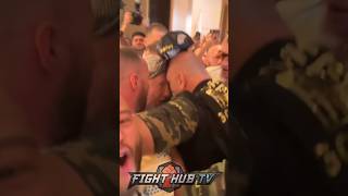 John Fury HEADBUTTS Usyk Team in HEATED confrontation [upl. by Edgell]