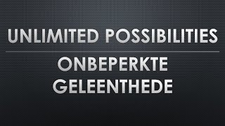 Werner Serfontein  Unlimited Possibilities  Onbeperkte Geleenthede [upl. by Acyre686]