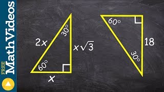 Determine the missing short leg and hypotenuse of a 30 60 90 triangle [upl. by Ramyaj]