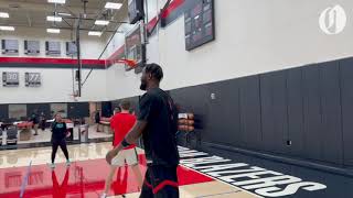 Blazers center Deandre Ayton launching 3s at practice [upl. by Nivak]